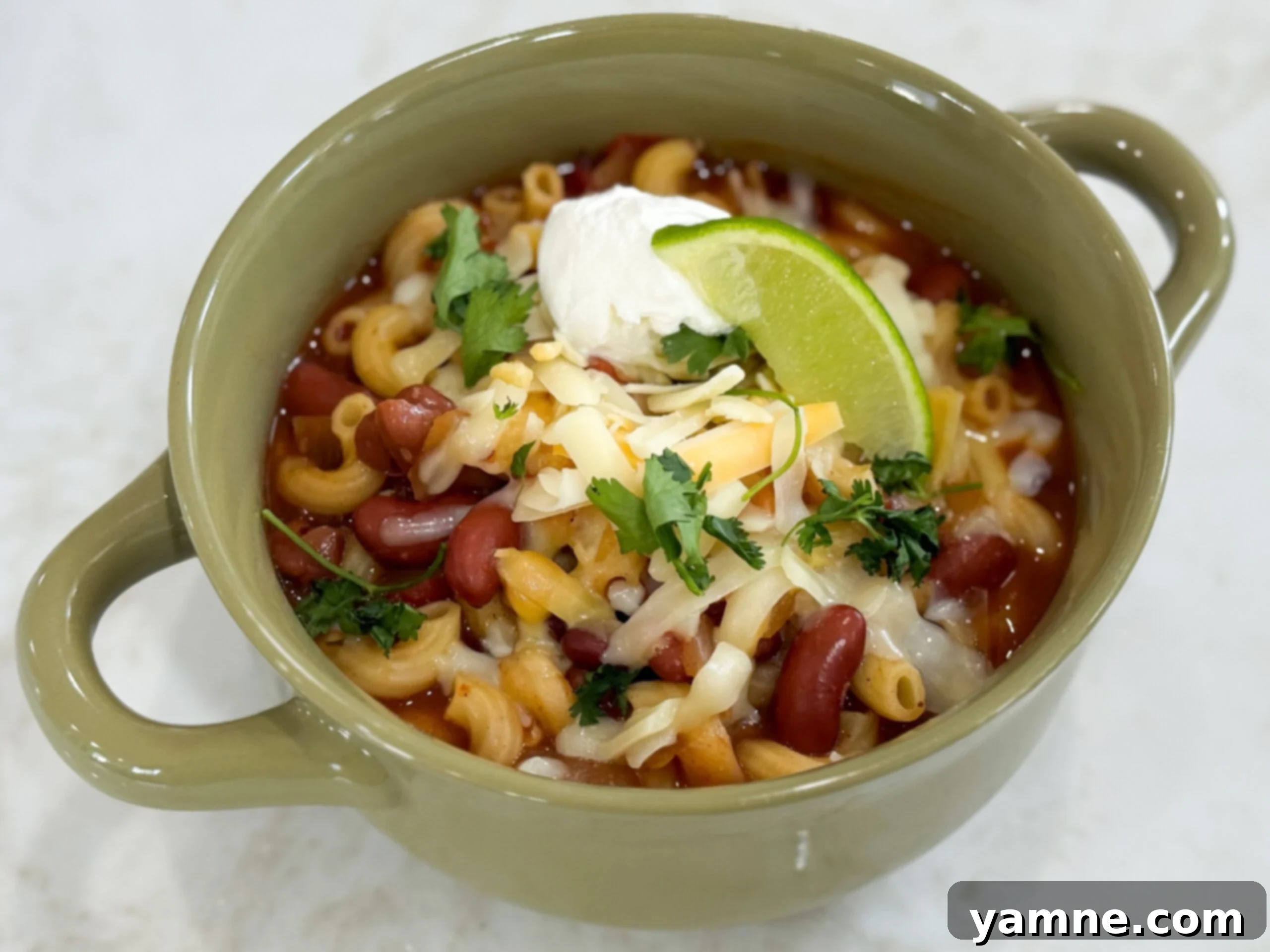 The Best Meatless Chili Mac – a hearty and easy slow cooker dinner