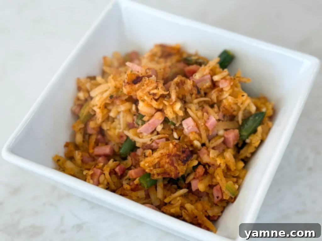 Hearty Hashbrown Skillet with ham and vegetables