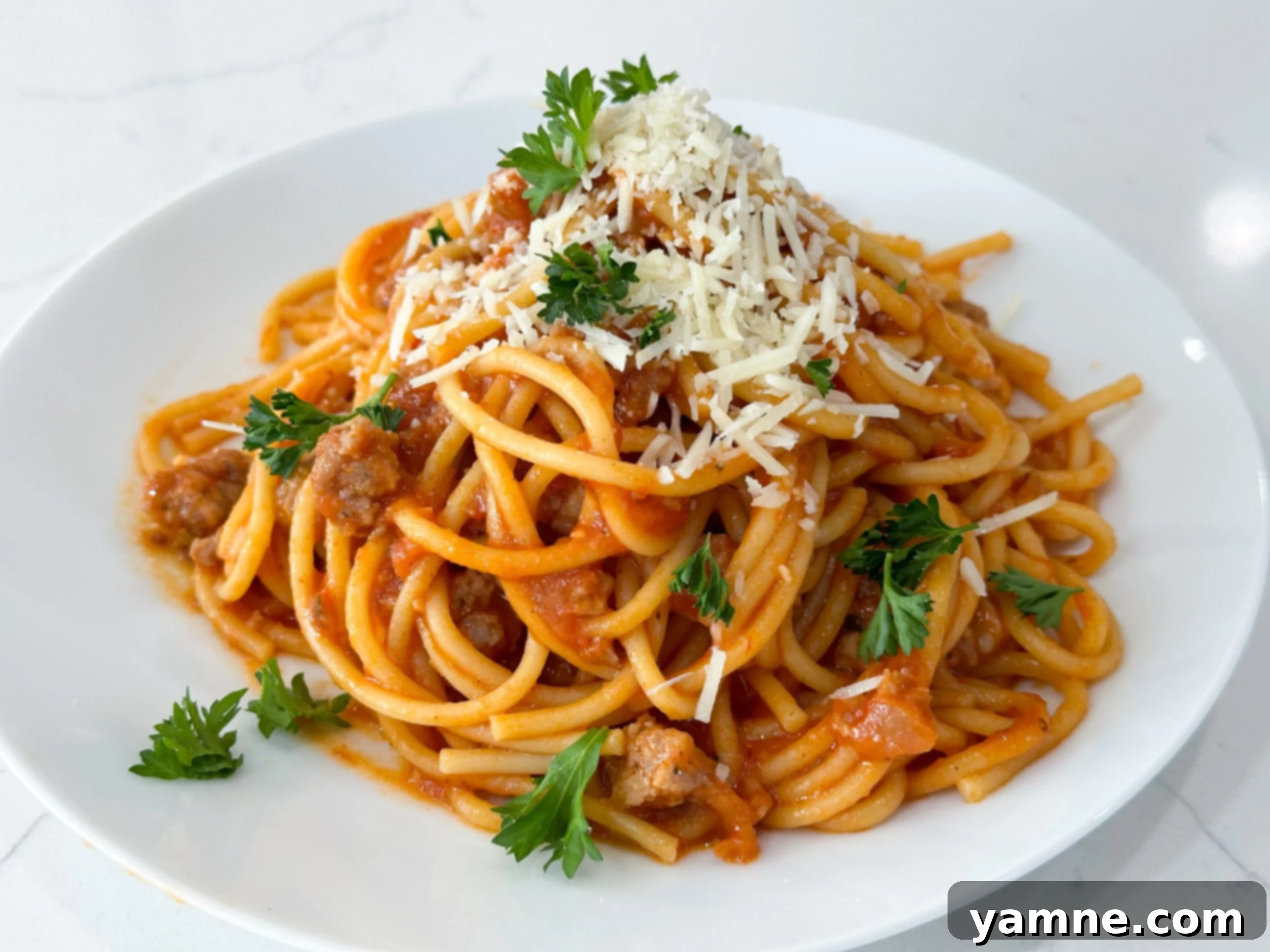 one-pot spaghetti with sausage