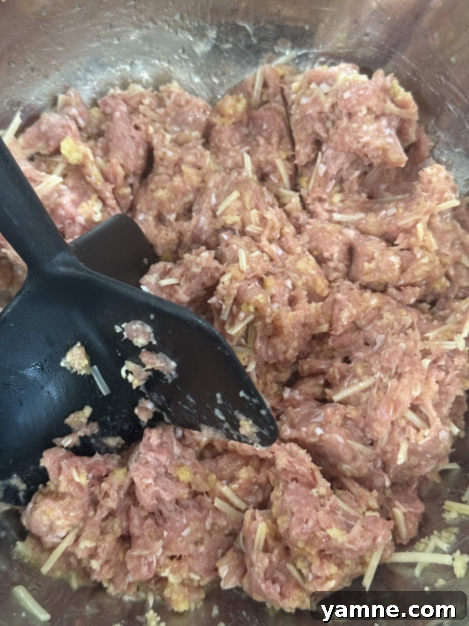 Turkey Meatball ingredients in a mixing bowl