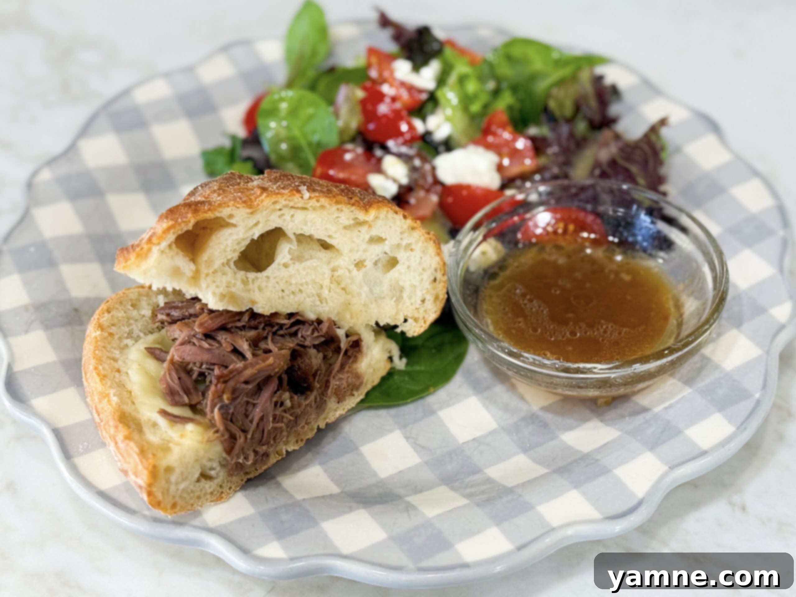 8 Magical 3-Ingredient Recipes for Easy Dinners and Delicious Treats 5 Pulled beef sandwiches with provolone cheese on soft buns.