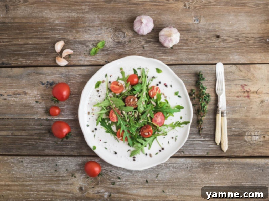 Your Culinary Canvas with WP Recipe Maker 2 Fresh Arugula and Cherry Tomato Salad, a perfect example of a recipe enhanced by WP Recipe Maker