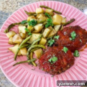 Mini Sheet Pan Meatloaf with Roasted Vegetables