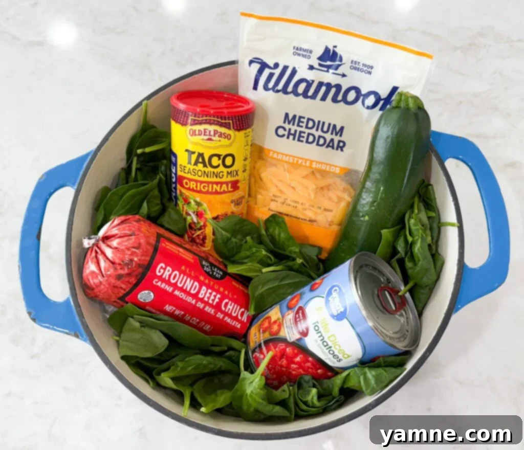 easy mexican taco skillet ingredients