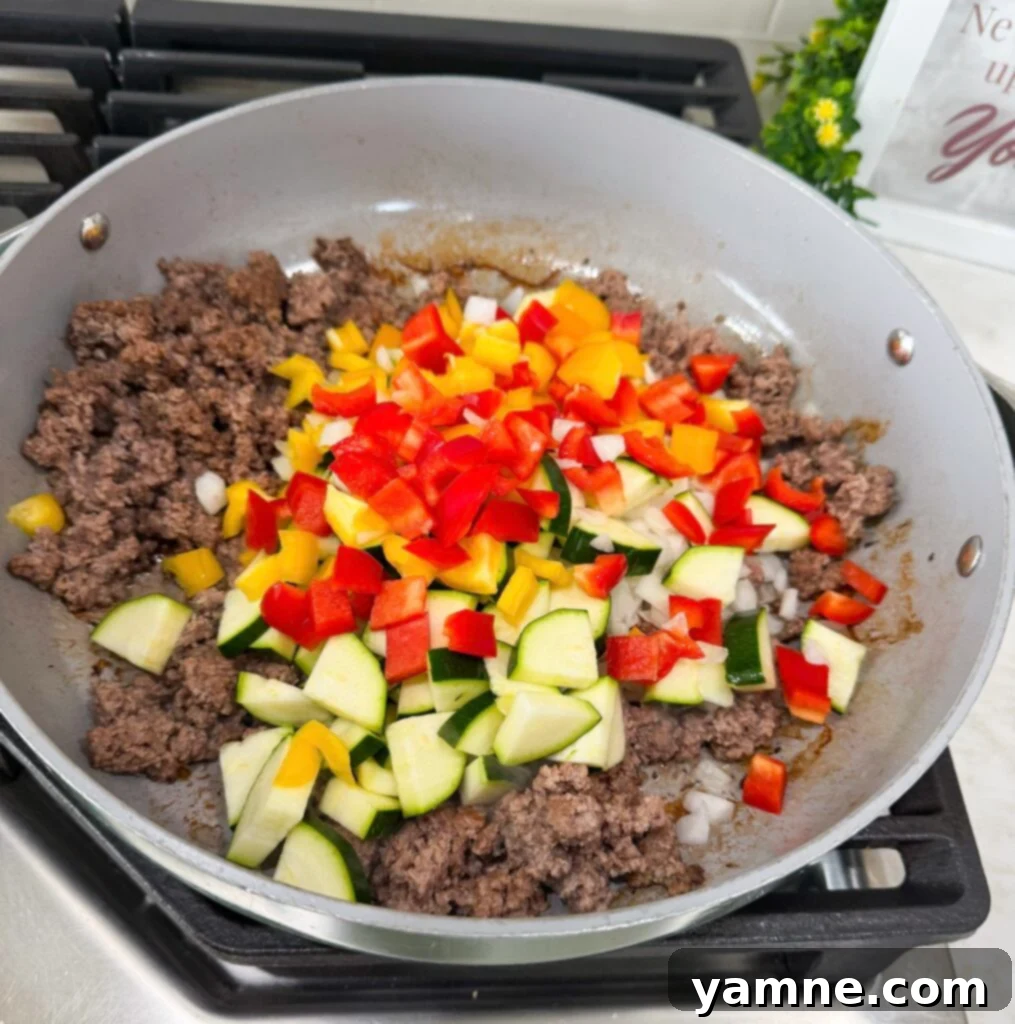 browning ground beef for taco skillet