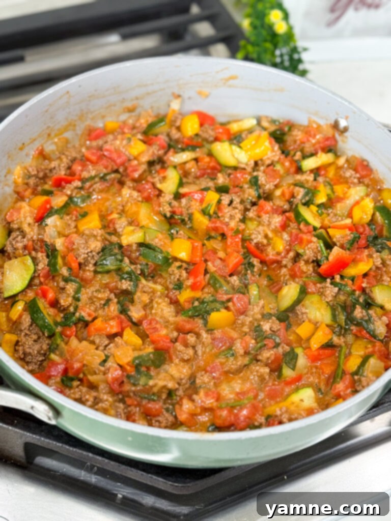 easy mexican taco skillet plated