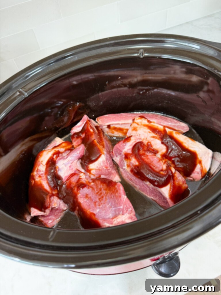Slow cook Boneless Pork Ribs in a slow cooker