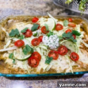 Zesty Chicken Enchilada Bake 2 Delicious and easy chicken enchilada bake casserole with melted cheese