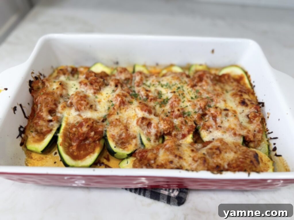 Savory Turkey Zucchini Bake 2 baked turkey zucchini boats