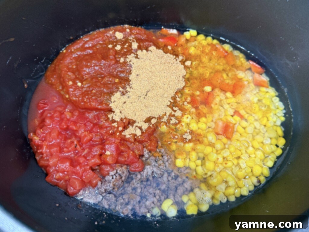 slow cooker taco pasta