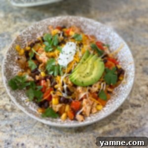 One-Pan Southwest Chicken Skillet 2 Vibrant Southwest Chicken Skillet with colorful ingredients