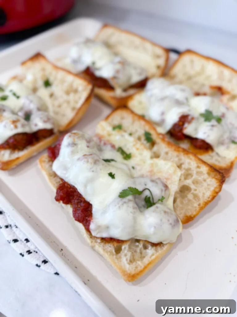baked slow cooker meatball sub