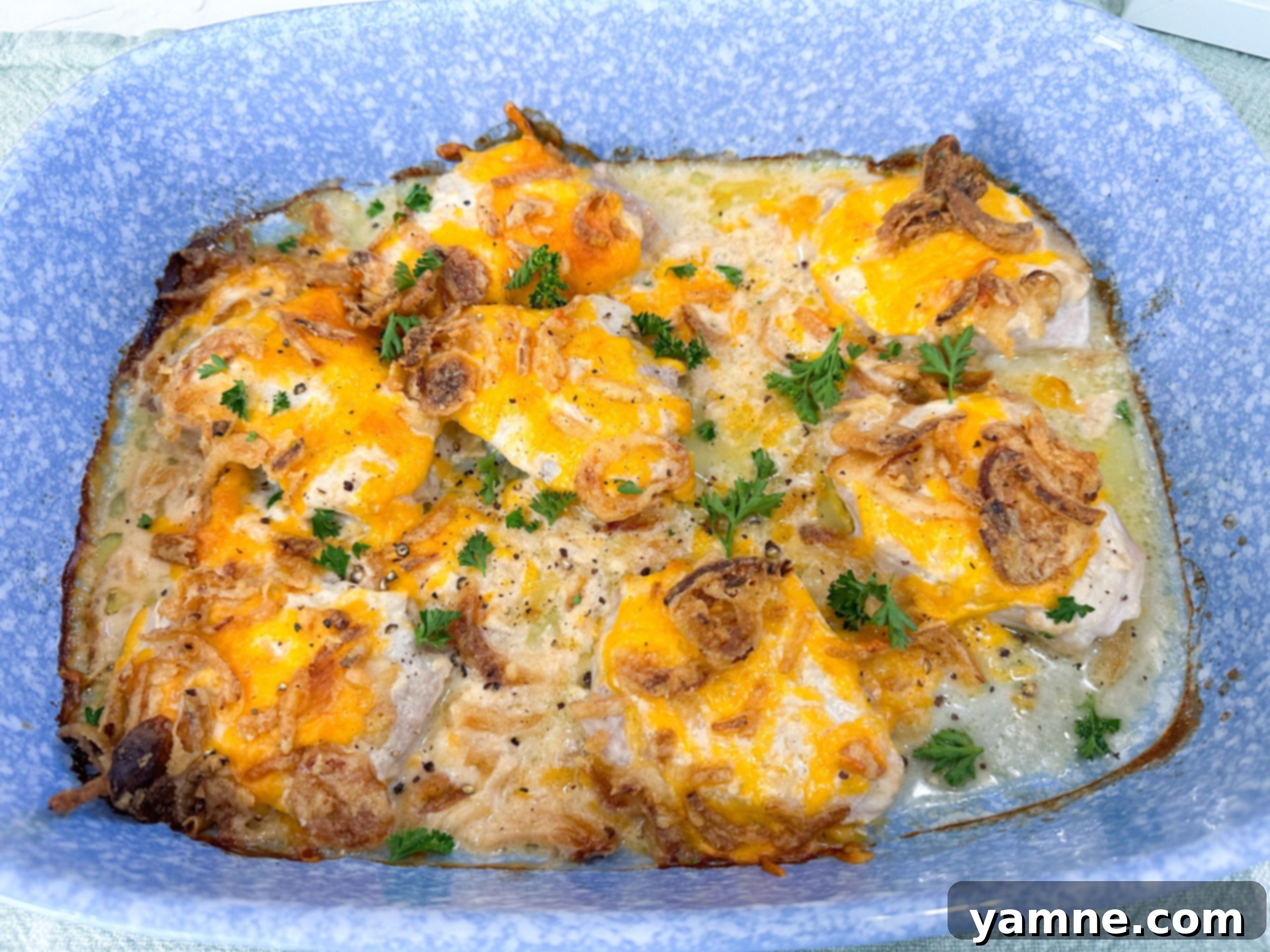 Finished French Onion Pork Chops