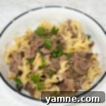 Easy Slow Cooker Pork Chops and Rice 5 Slow cooker beef stroganoff served with noodles and parsley