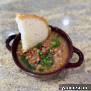 A savory bowl of Black Eyed Peas and Spinach