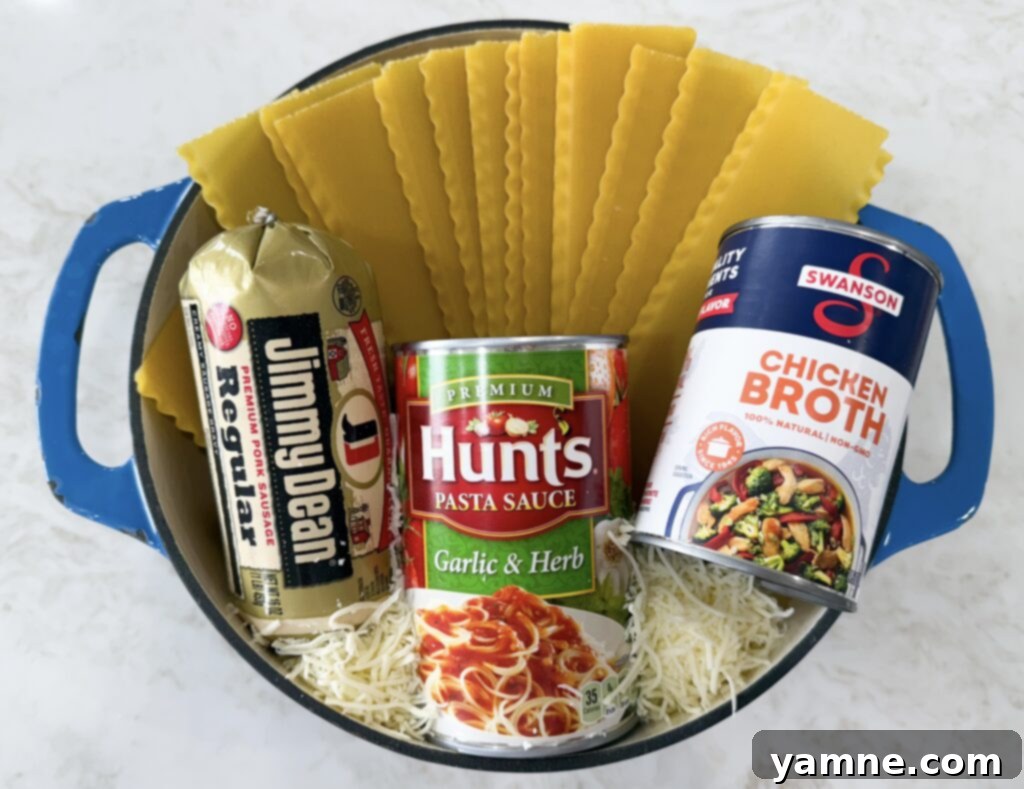 easy lasagna soup skillet