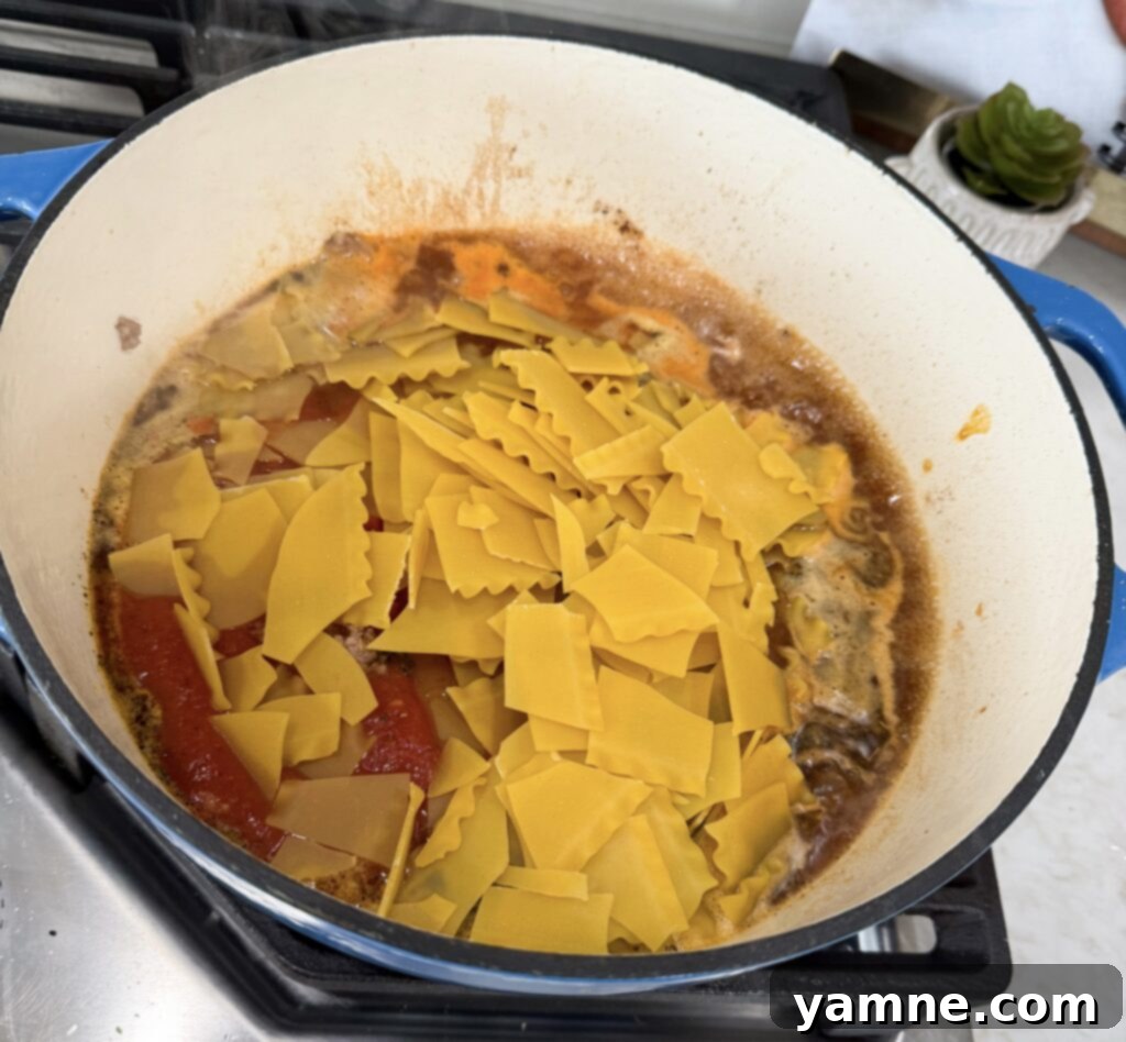 easy lasagna soup skillet