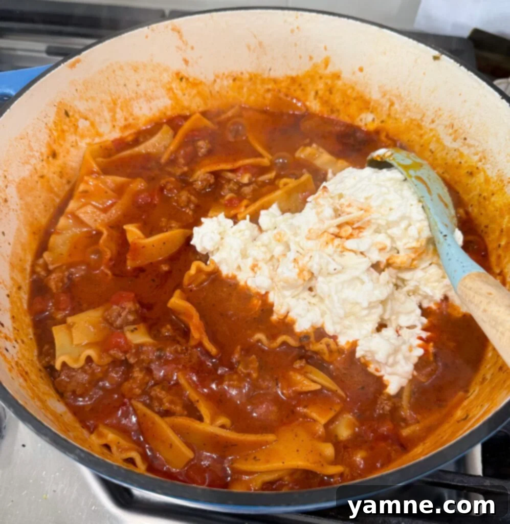 easy lasagna soup skillet