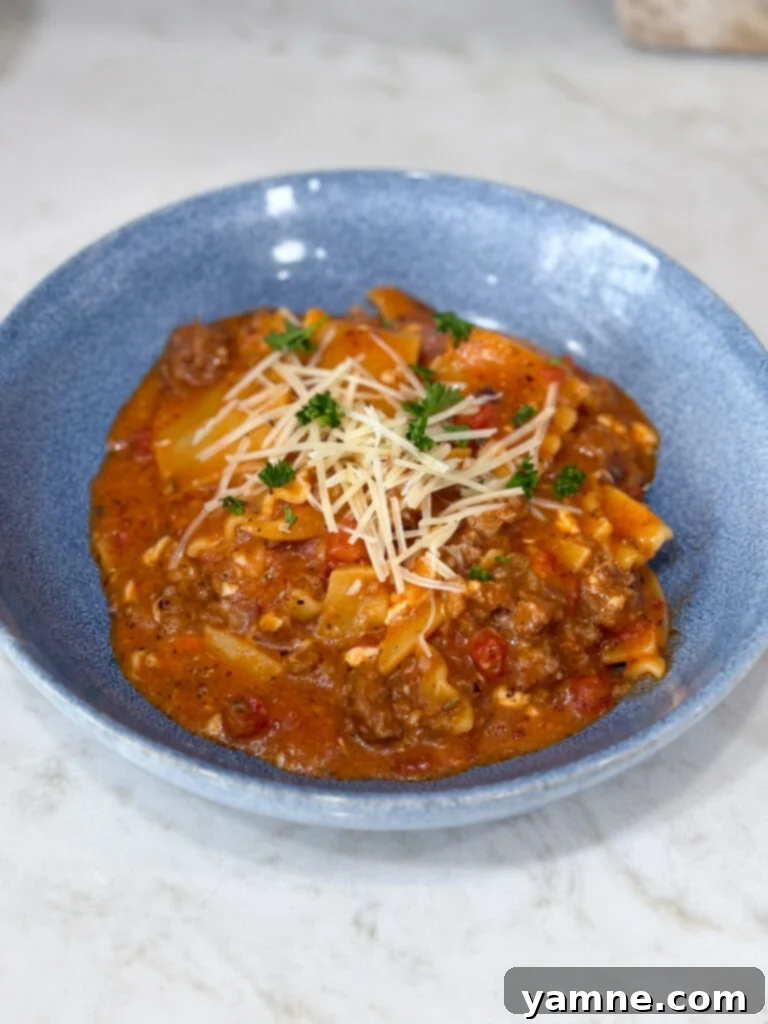easy lasagna soup skillet