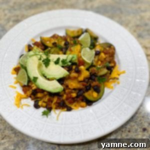 Delicious Zucchini Turkey Skillet with fresh toppings