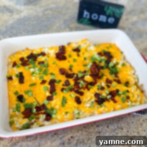 Creamy Crack Chicken Casserole with bacon and green onions