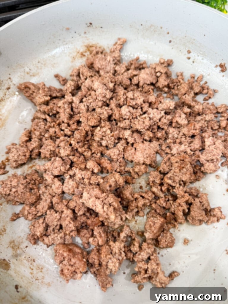brown ground beef